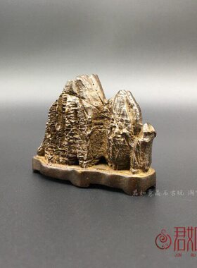 仿古实心铜假山摆件铜雕件盆景迷你小山盆景装饰铜小假山铜山茶宠