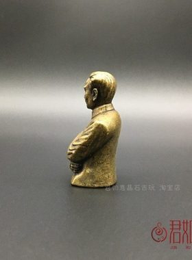 实心黄铜周恩来半身铜像 迷你伟人总理小铜像雕像小摆件