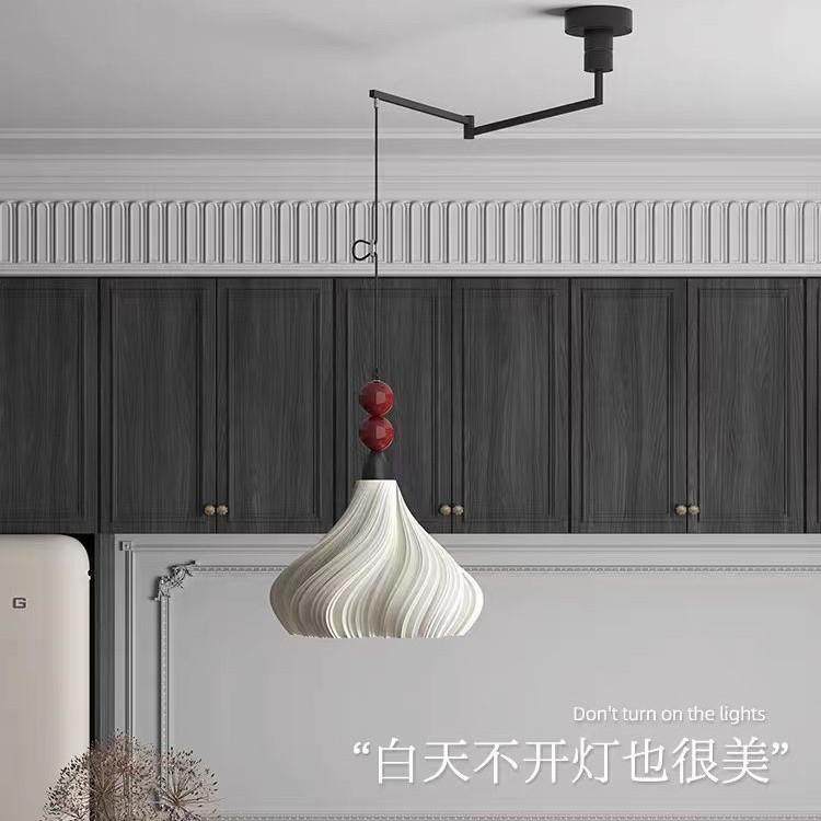 照迎设计师款艺术裙摆可移位餐厅吊灯家用护眼饭厅餐桌主灯摇臂灯,淘宝优惠券,粉丝福利购,淘宝优惠卷