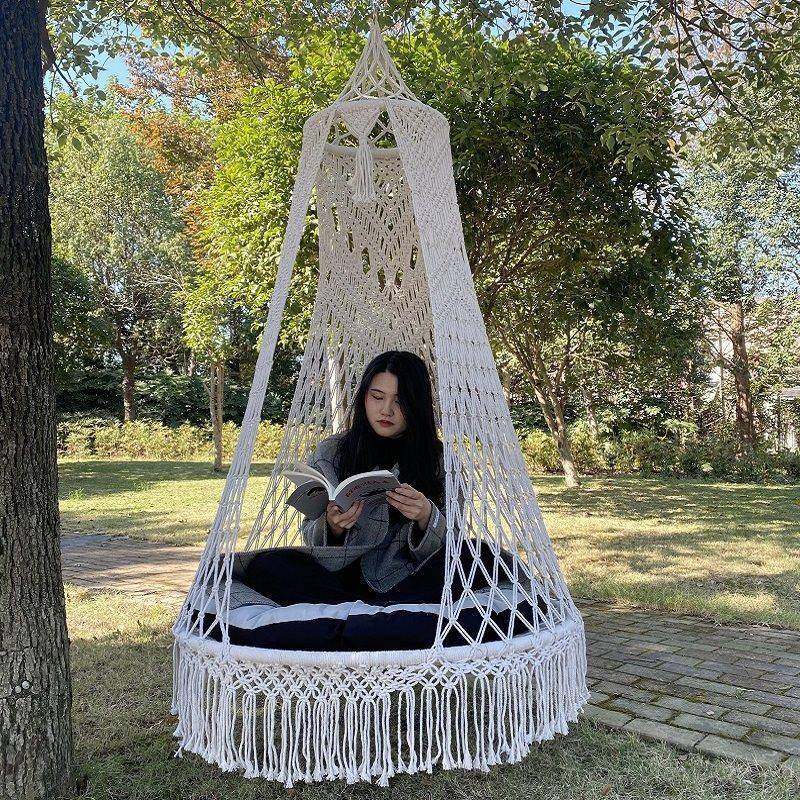 手工绳编吊篮椅子室内秋千卧室家用阳台户外庭院懒人摇篮网红吊床,淘宝优惠券,粉丝福利购,淘宝优惠卷