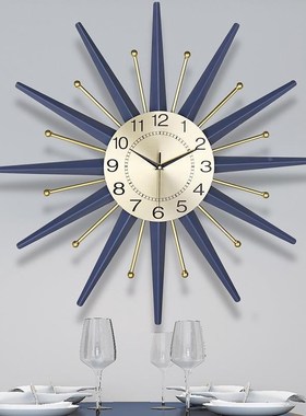 时尚北欧钟表客厅现代简约家用装饰时钟挂墙网红创意餐Y厅挂钟定