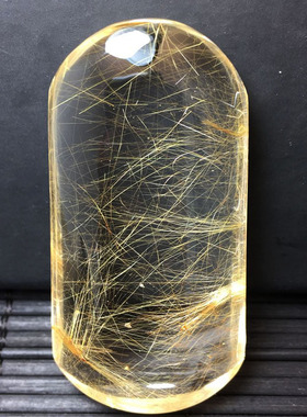 天然金发晶吊坠发晶无事牌方牌水晶吊坠发晶原石项链挂件男女情侣