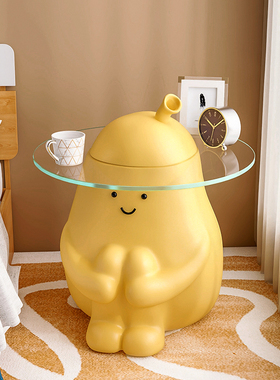 泽歌可爱落地茶几客厅沙发边几大型落地摆件创意网红装饰品置物台