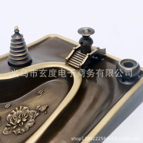 小桥流水全铜倒流香炉家用室内田园线香炉禅意香插香座创意摆件,淘宝优惠券,粉丝福利购,淘宝优惠卷