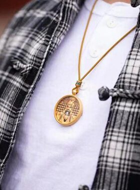 龙五爷招财项链中国风纯铜镀金长款吊坠男女古法高级感轻奢挂件