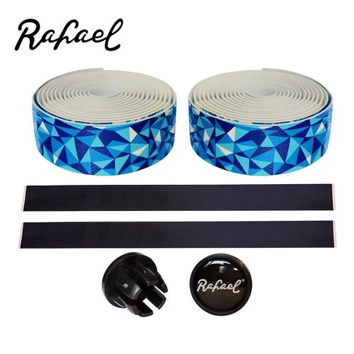 Rafael莱发公路车把带死飞自行车缠把绑带皮P质蓝双色拼接渐变把 - 图2