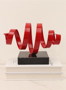 现代简约创意大理石金属桌面几何摆件卧室客厅书房办公.室家居饰