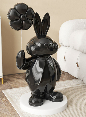 兔子大型客厅落地摆件沙发电视柜旁轻奢高档Q乔迁礼物家居装饰品