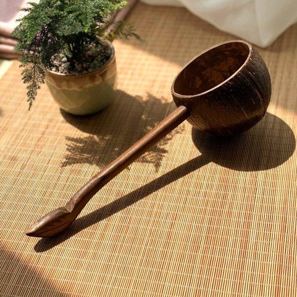 东南亚椰壳舀水勺木日式长柄水勺水瓢浇花勺子家用SPA茶道创意勺,淘宝优惠券,粉丝福利购,淘宝优惠卷