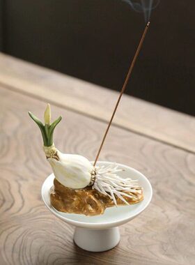 全手工陶瓷水仙香插仿生瓷家居摆件水仙花茶宠茶道零配香道香器