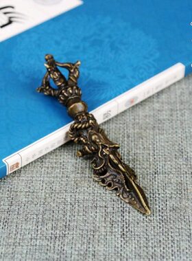 铜法器 纯铜 法器大全 金钢杵配饰 降魔杵 五股金钢厥 实心摆件