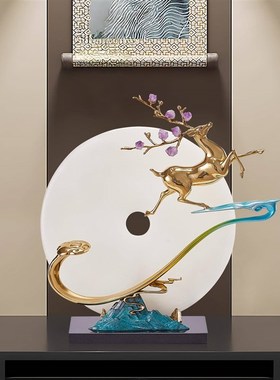 OFR新中高档一高升摆件户玄关轻奢E鹿电视酒柜入办公室乔迁式开业