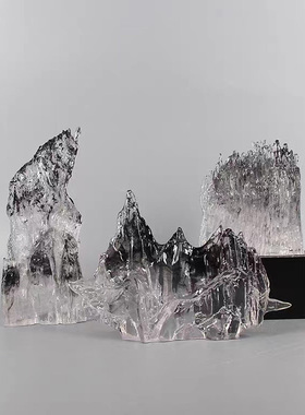 现代新中式水墨假山意境摆件w样板间售楼处酒店玄关禅意太湖石装