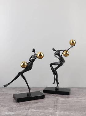 关现代简约金家属技人杂物雕塑摆件客厅1762卧室玄酒店电视柜居装