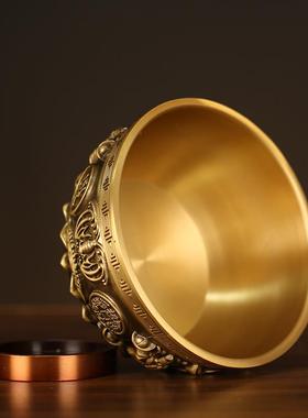 黄铜聚办宝碗YOK摆件桌面盆摆件客厅公饰室乔迁新居客厅装摆件礼
