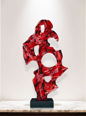 新款透明树脂摆件会m所酒店大堂太湖石雕塑落地装饰抽象玄关艺术