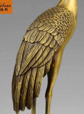 班德拉斯纯铜仙鹤摆件松鹤延年祝寿摆件生日礼物贺寿工艺品