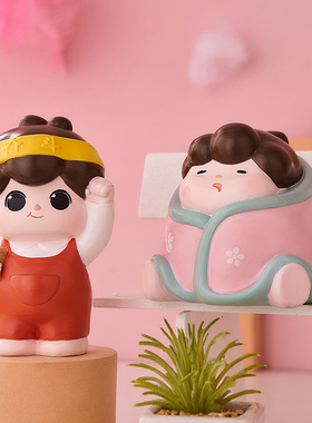 可爱治愈系学习励志摆件小学生男孩自律书房书桌儿童房Y桌面装饰