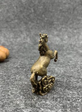 纯铜马小摆件实心黄铜马到成功手把件立马发财招财马金属工艺礼品