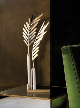 轻奢现代金属羽毛摆件软装家居饰品E客厅电视柜卧室餐厅酒柜装饰