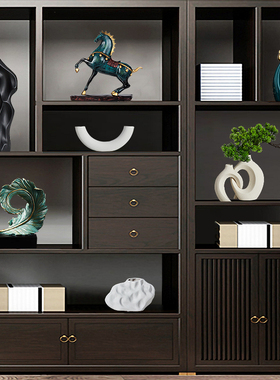 新中式招财摆g件酒店客厅展示柜高档装饰品电视酒柜办公室桌面摆