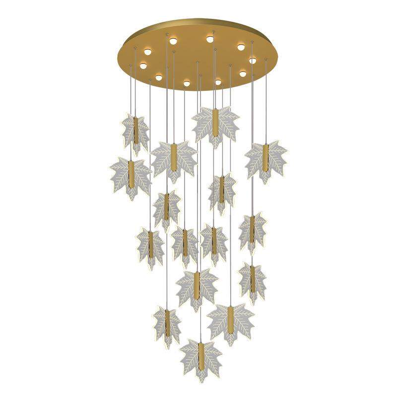 楼梯吊灯创意枫叶旋转别墅灯具复式楼酒店大堂个性艺术客厅吊灯饰,淘宝优惠券,粉丝福利购,淘宝优惠卷