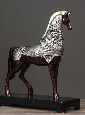 新中式仿青铜战马摆件 家居别墅酒吧会所吧台样板间软装饰品摆件