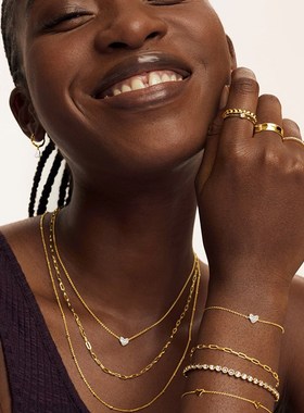 [七夕礼物]Monilca Vinader莫妮卡项炼心愿培育钻石项炼情侣同款