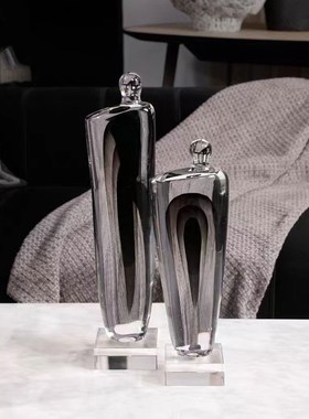 北欧轻奢高级琉璃艺术摆件客厅酒店会所家M具软装家居桌面陈设饰