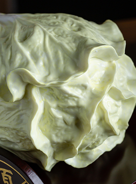 陶瓷白菜摆件办i公室桌面招财装饰摆设客厅博古架乔迁开业礼品送