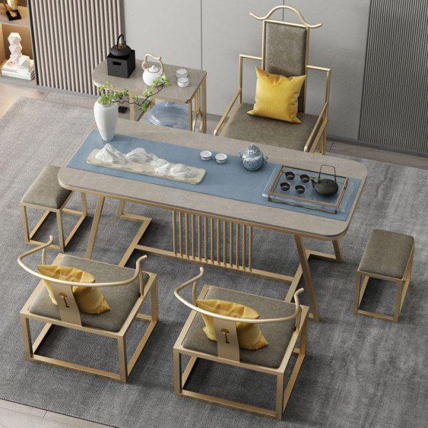 北欧新中式岩板茶桌椅组合 小户型客厅阳台泡茶台 室接待茶桌,淘宝优惠券,粉丝福利购,淘宝优惠卷