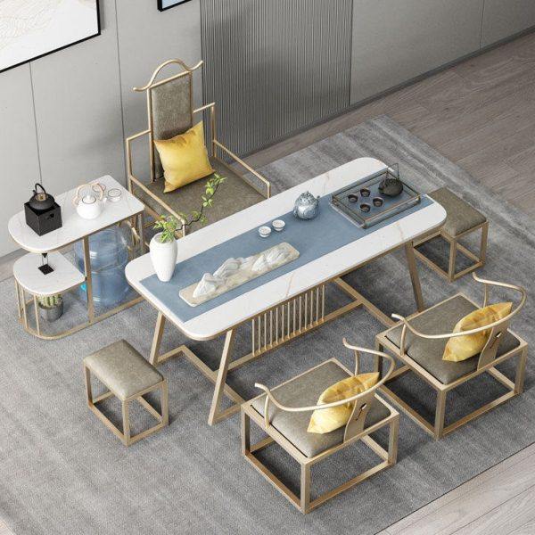 北欧新中式岩板茶桌椅组合 小户型客厅阳台泡茶台 室接待茶桌,淘宝优惠券,粉丝福利购,淘宝优惠卷