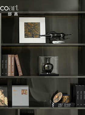 欧式古典大堂艺术l品五星级酒店装饰品前台背景柜黑色陶瓷花瓶摆