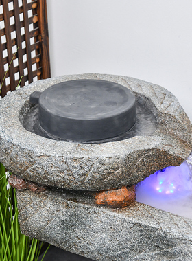 中式庭院装饰假山流水喷泉鱼池户外花园室L内景观大型招财落地摆