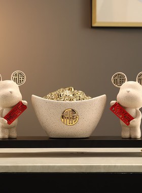 新家暖居电视柜装饰摆件r轻奢高档客厅玄关酒柜新中式乔迁新居礼