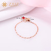 Four-leaf clover adjustable tail ring gift with transfer beads