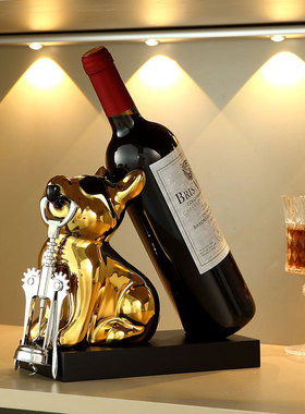 大象红酒架摆件轻奢高档创意欧式酒柜装饰品M客厅高级感红酒瓶架