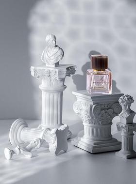 北欧树脂罗马柱烛台天使摆件雕塑橱窗样板房迷你拍摄道具软装饰品