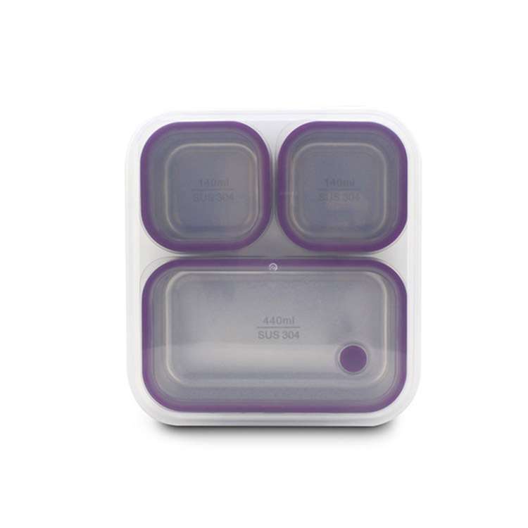 3格不锈钢保温饭盒学校便当盒上班族可微波炉学生便携午餐盒720ml - 图2