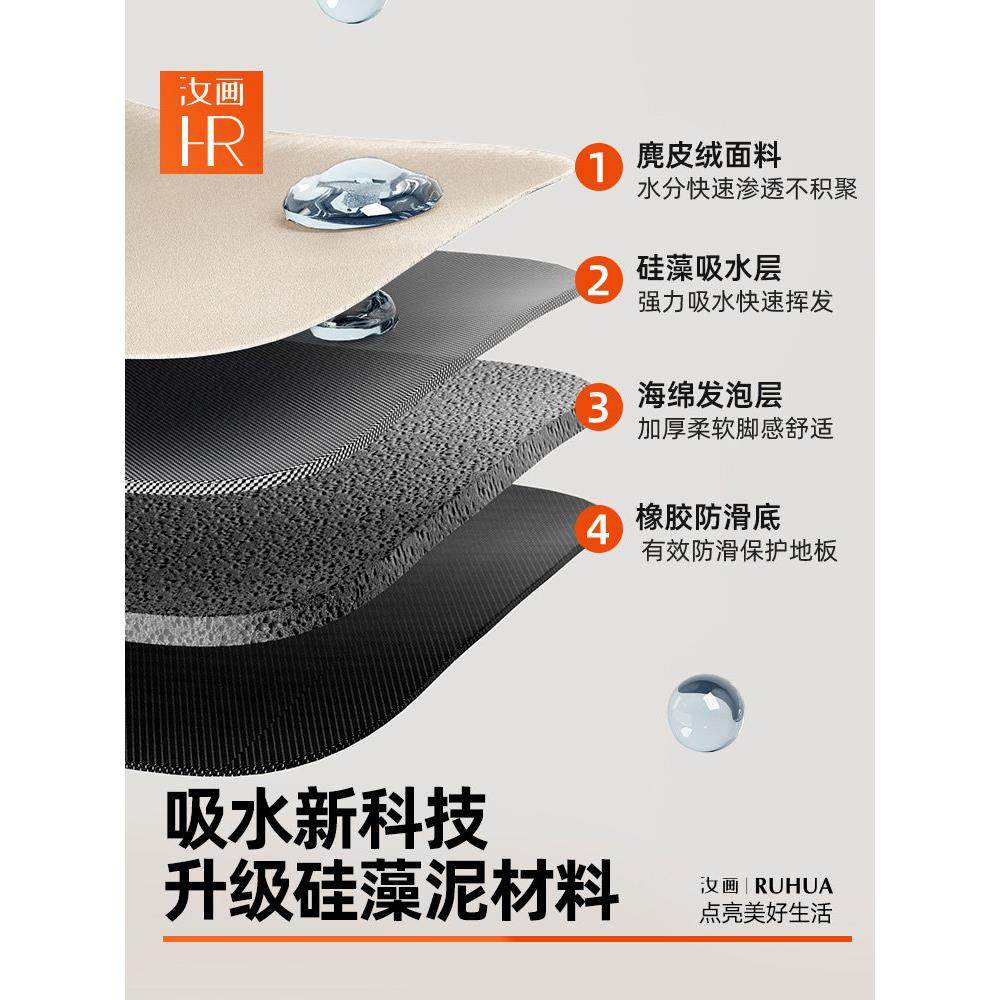 浴室卫生间防滑地垫硅藻泥吸水速干脚垫厕所门口小地毯软垫侘寂风,淘宝优惠券,粉丝福利购,淘宝优惠卷