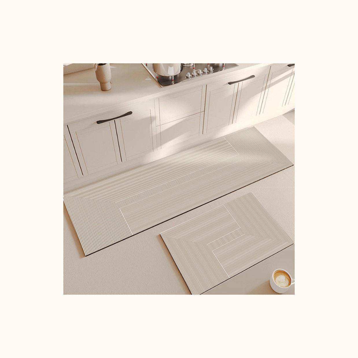 侘寂风地板硅藻泥地垫简约家用防污餐厅吸油防滑长条吸水厨房,淘宝优惠券,粉丝福利购,淘宝优惠卷