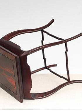 红木大红酸枝明盆景花小花几YTD奇石花花微型盆景几架瓶精品底瓶