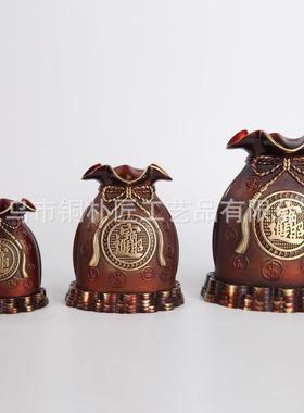 铜存罐摆宝件铜黄金袋002336客厅储招財进存钱钱袋福袋蓄罐聚宝盆