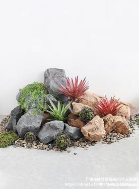 仿真泡摄沫石头摆件园林石拍道假具麦太保室内雕塑模型头造景庭院