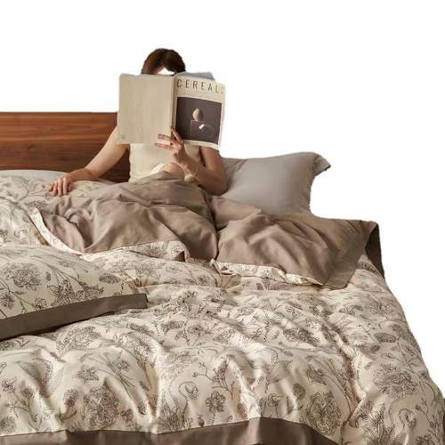 件轻奢全100%长绒棉0支长绒棉加厚磨毛四件0套1 秋冬纯棉被套三套 - 图3