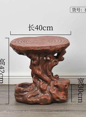 木假水喷流泉风水轮摆件仿根雕山创意树脂工F8758S7J艺品底座盆景