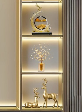 轻奢流沙画摆件酒柜高档客厅电视柜办公室高端S大气上档次装饰品