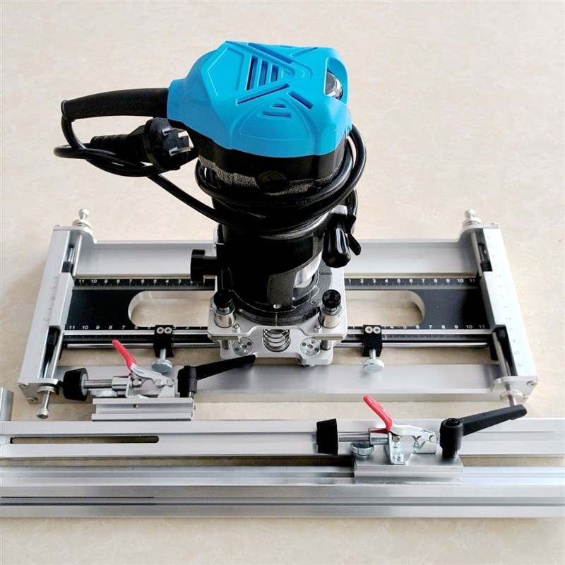 隐形合页十字铰链开槽器铝合金门窗锁孔开孔器隐形T拉手二合一开 - 图1