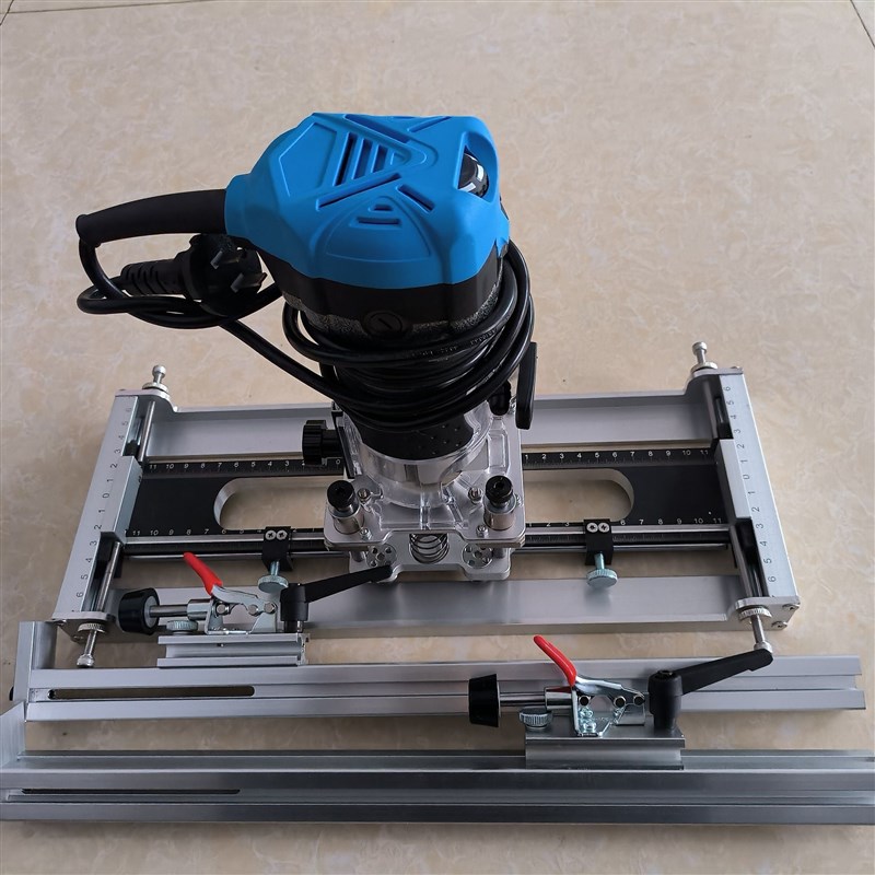 隐形合页十字铰链开槽器铝合金门窗锁孔开孔器隐形T拉手二合一开 - 图0