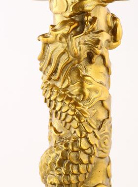 厂家黄铜354华表摆件华柱摆件中华龙柱黄铜件办柱公室摆饰表品